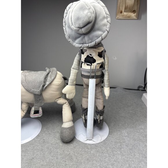 Woody & Bullseye Sheriff & Horse Plush Set Black & White 13" & 12" - Picture 4 of 12